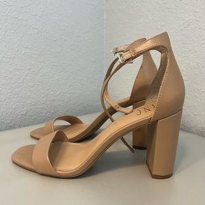 NWOT INC Women's Lexini Two-Piece Sandals Leather Beige Size 8.5